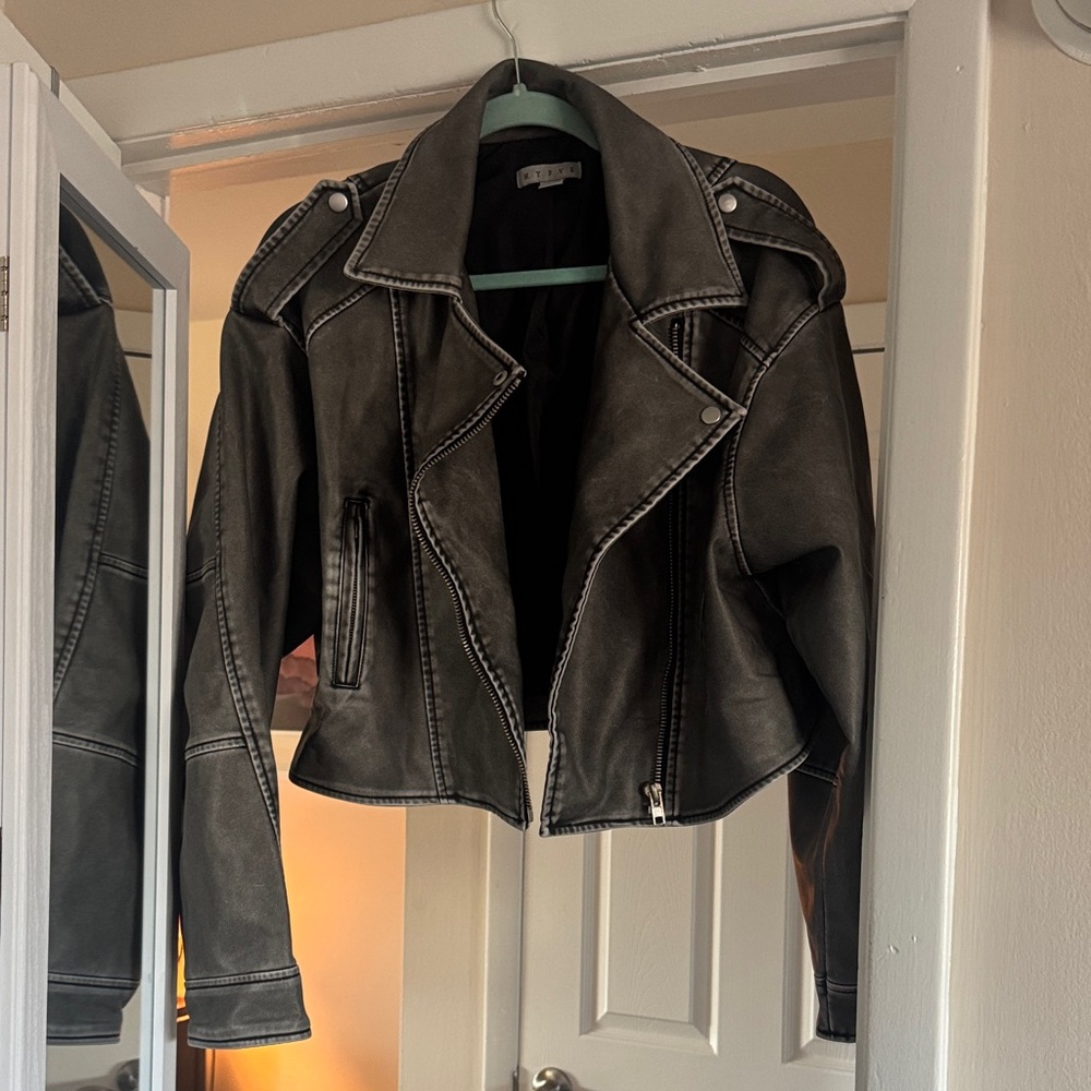 Grey Leather Jacket
